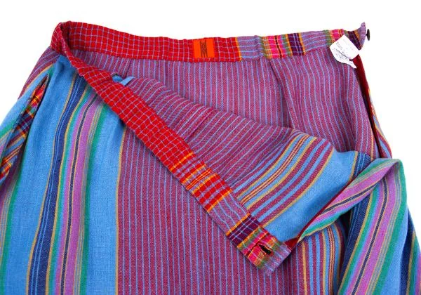 ISSEY MIYAKE HaaT Multi-color Check Striped Dropped Crotch Pants K-158475_005