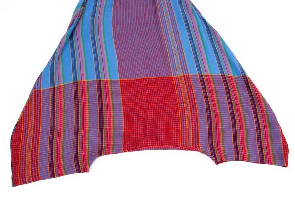 ISSEY MIYAKE HaaT Multi-color Check Striped Dropped Crotch Pants K-158475_006