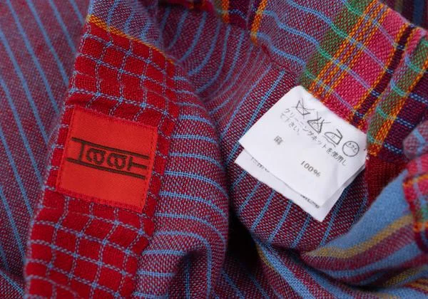 ISSEY MIYAKE HaaT Multi-color Check Striped Dropped Crotch Pants K-158475_012