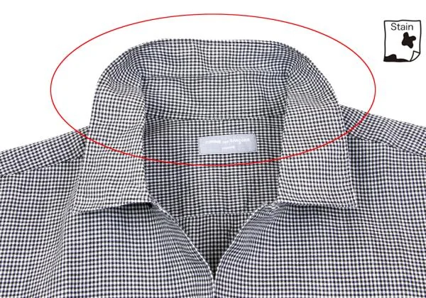 COMME des GARCONS HOMME Checked Linen Open Collar Short Sleeve Shirt K-158490_004