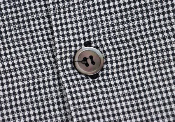 COMME des GARCONS HOMME Checked Linen Open Collar Short Sleeve Shirt K-158490_006