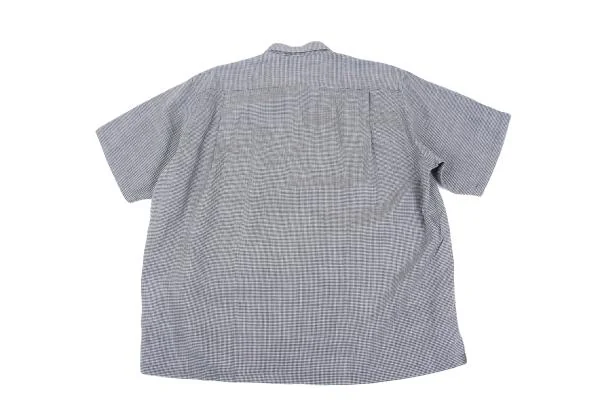 COMME des GARCONS HOMME Checked Linen Open Collar Short Sleeve Shirt K-158490_012