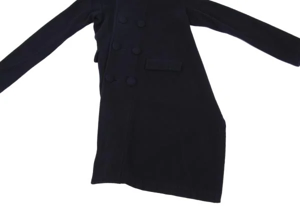 コムコム コムデギャルソンCOMME des GARCONS 染めメルトンウール斜行変形コート 紺S K-158504_009
