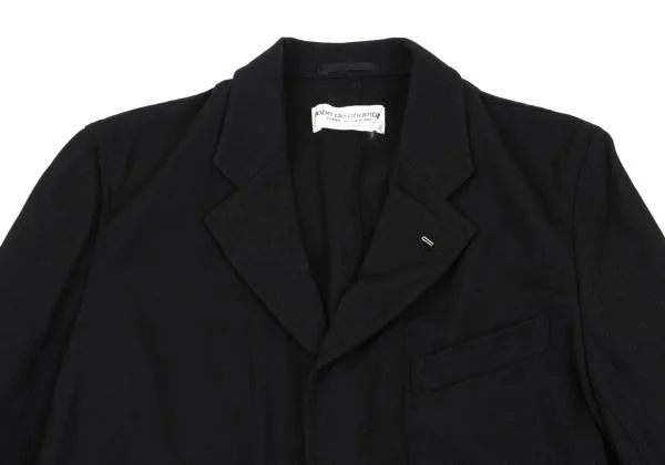 ローブドシャンブル コムデギャルソンrobe de chambre COMME des GARCONS ウールギャバホック留めロングジャケット 黒M位 K-158593_003
