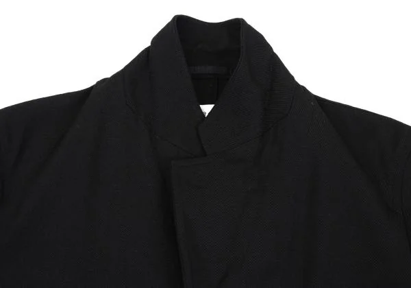 ローブドシャンブル コムデギャルソンrobe de chambre COMME des GARCONS ウールギャバホック留めロングジャケット 黒M位 K-158593_006