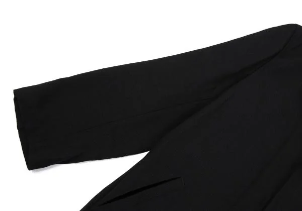 ローブドシャンブル コムデギャルソンrobe de chambre COMME des GARCONS ウールギャバホック留めロングジャケット 黒M位 K-158593_008