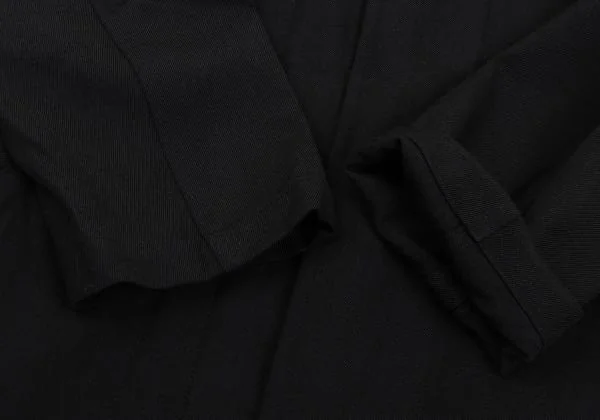 ローブドシャンブル コムデギャルソンrobe de chambre COMME des GARCONS ウールギャバホック留めロングジャケット 黒M位 K-158593_009