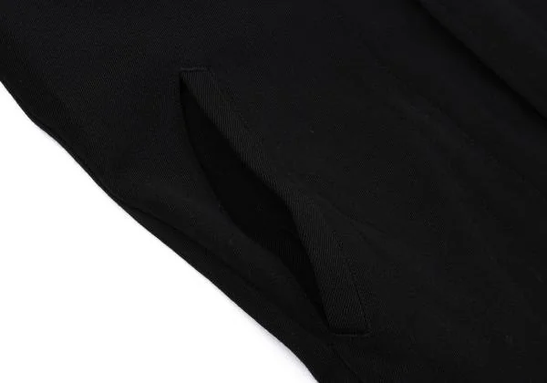 ローブドシャンブル コムデギャルソンrobe de chambre COMME des GARCONS ウールギャバホック留めロングジャケット 黒M位 K-158593_011