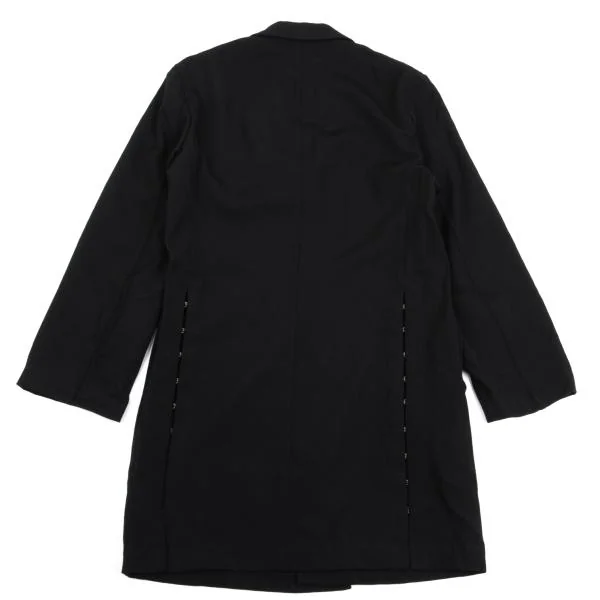 ローブドシャンブル コムデギャルソンrobe de chambre COMME des GARCONS ウールギャバホック留めロングジャケット 黒M位 K-158593_014