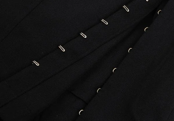 ローブドシャンブル コムデギャルソンrobe de chambre COMME des GARCONS ウールギャバホック留めロングジャケット 黒M位 K-158593_015