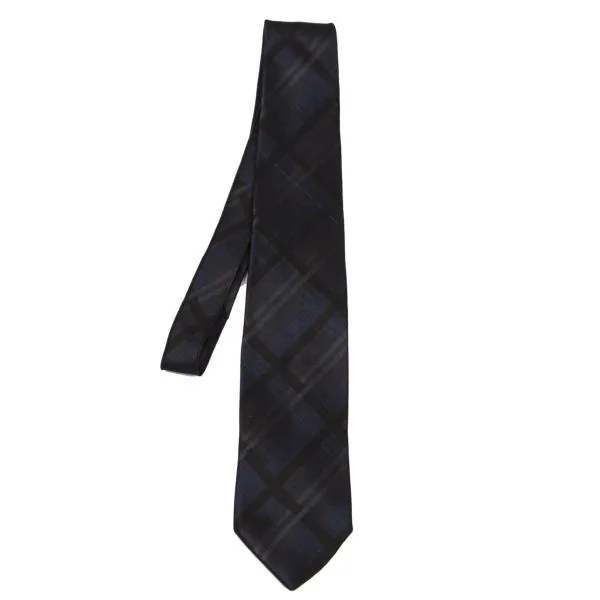 COMME des GARCONS HOMME Check Silk Tie Navy  K-158616_001