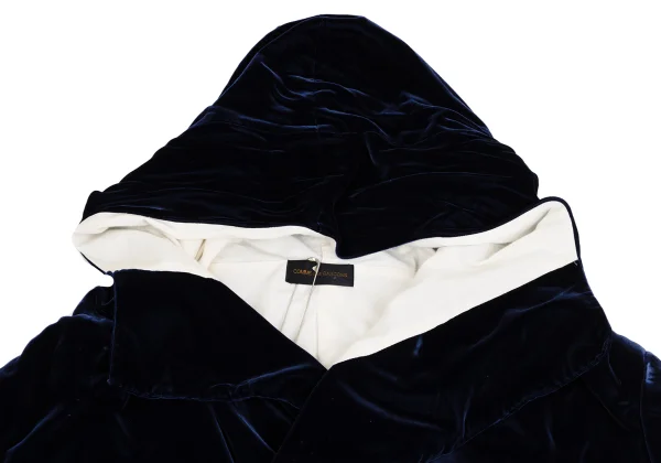 COMME des GARCONS Velour Wrap Neck Design Hooded Coat K-158691_006