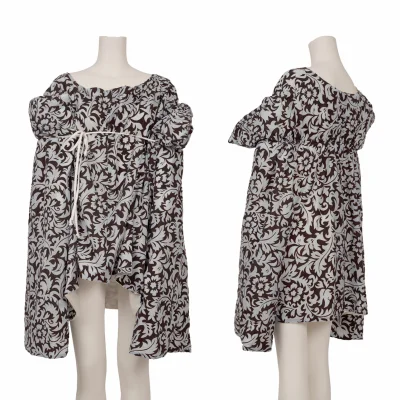 COMME des GARCONS Floral Flocked Half-wrap Design Top