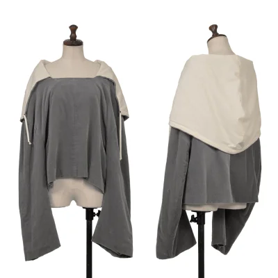 COMME des GARCONS Velour Square Neck Short Hoodie