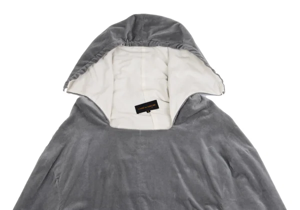 COMME des GARCONS Velour Square Neck Short Hoodie K-158699_003
