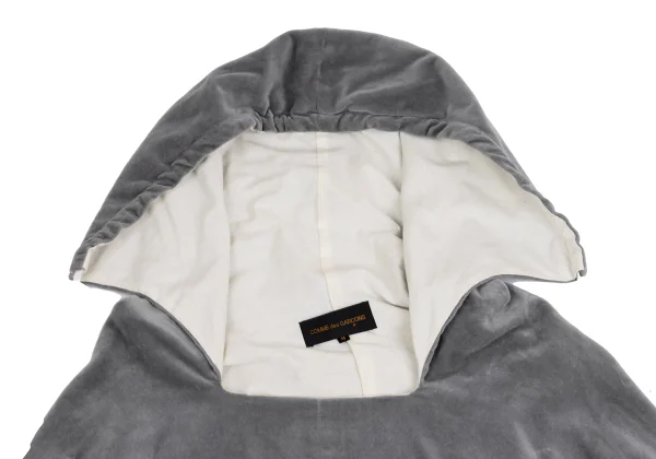 COMME des GARCONS Velour Square Neck Short Hoodie K-158699_004
