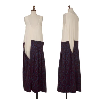 COMME des GARCONS Flocked Pleats Switching Sleeveless Dress