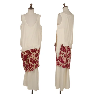 COMME des GARCONS Floral Flocky Switching Sleeveless Dress