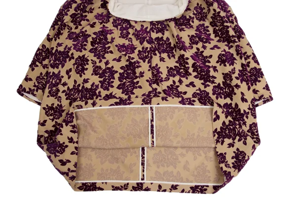 COMME des GARCONS Rose Flocked Drape Neck Dress K-158705_009