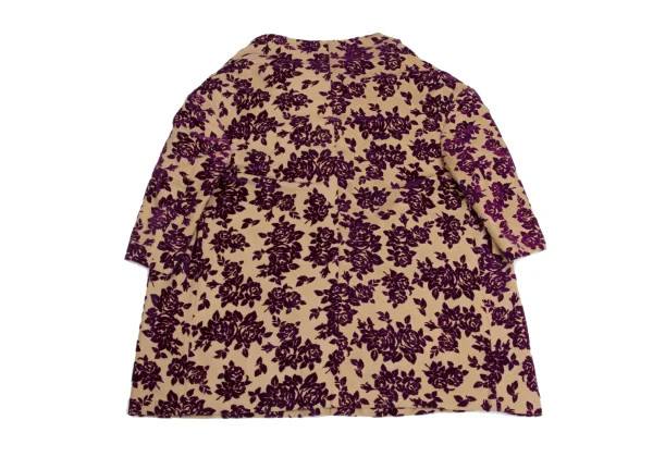 COMME des GARCONS Rose Flocked Drape Neck Dress K-158705_010