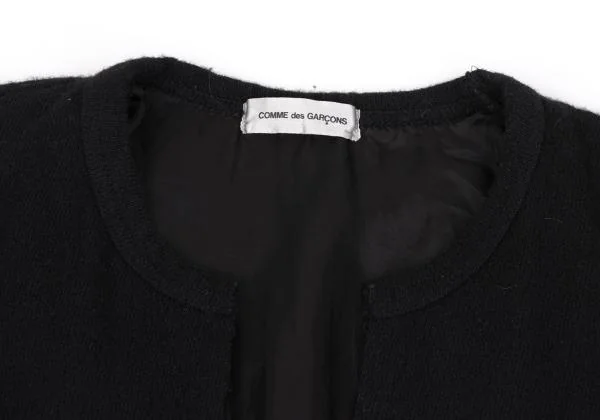 コムデギャルソンCOMME des GARCONS 製品染め貼り合わせウールボタンレスカーディガン 黒M位 K-158706_004
