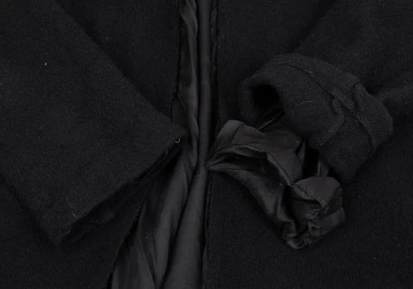コムデギャルソンCOMME des GARCONS 製品染め貼り合わせウールボタンレスカーディガン 黒M位 K-158706_006