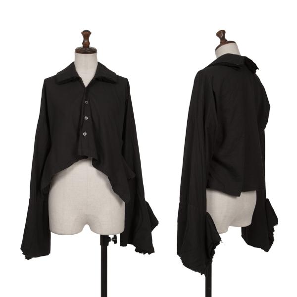 ジュンヤワタナベ コムデギャルソンJUNYA WATANABE COMME des GARCONS 断ち切り多重切替ショート長袖シャツ 黒M