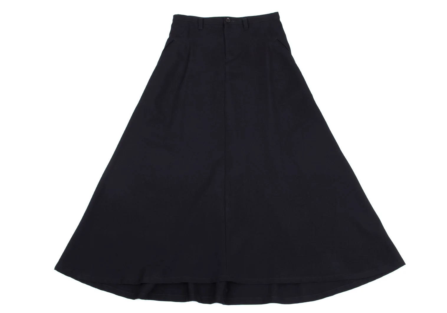美品 Y's ワイズ ロングスカート ウールギャバジン ボタンデザイン ブラック Y's - 極美品⭐️ワイズ ロングスカート ウールギャバジン