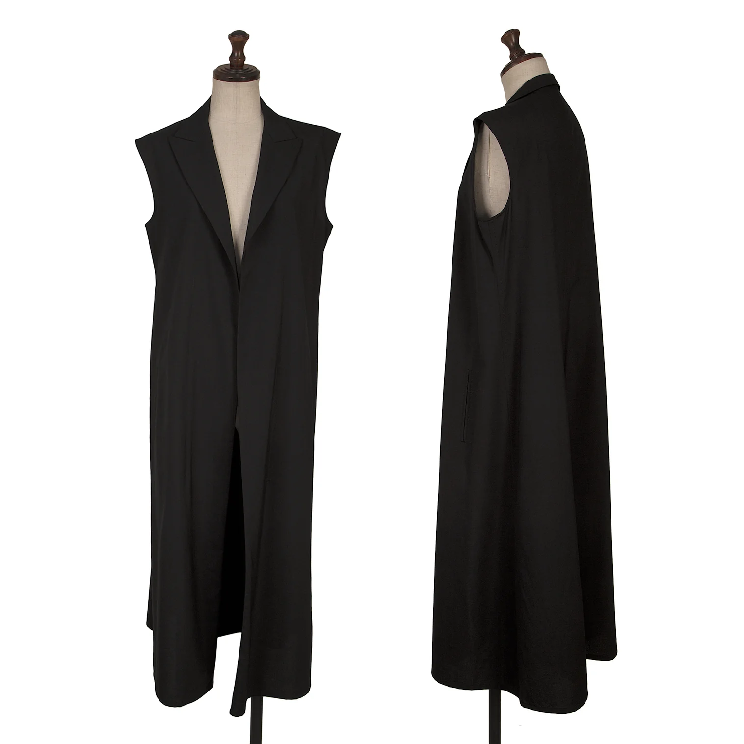 値下げ！yohoji yamamoto noir ロングベスト ヨウジヤマモト ノアールYohji Yamamoto NOIR ウールボタンレス