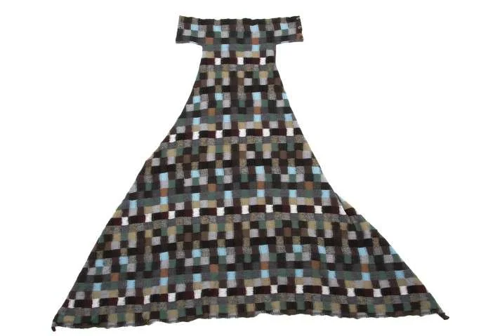 イッセイミヤケハート ISSEY MIYAKE HaaT ブロック柄ウール