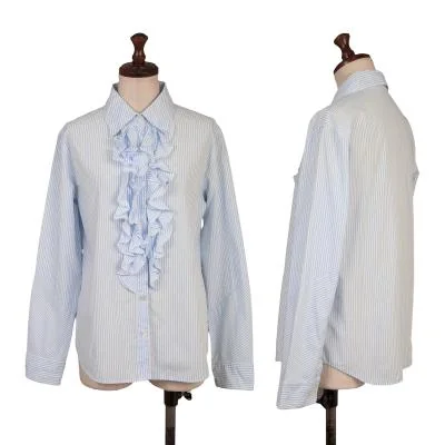 L'EQUIPE YOSHIE INABA Frill Switching Striped Shirt