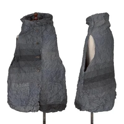Point-vue Gradation Striped Wrinkle Vest