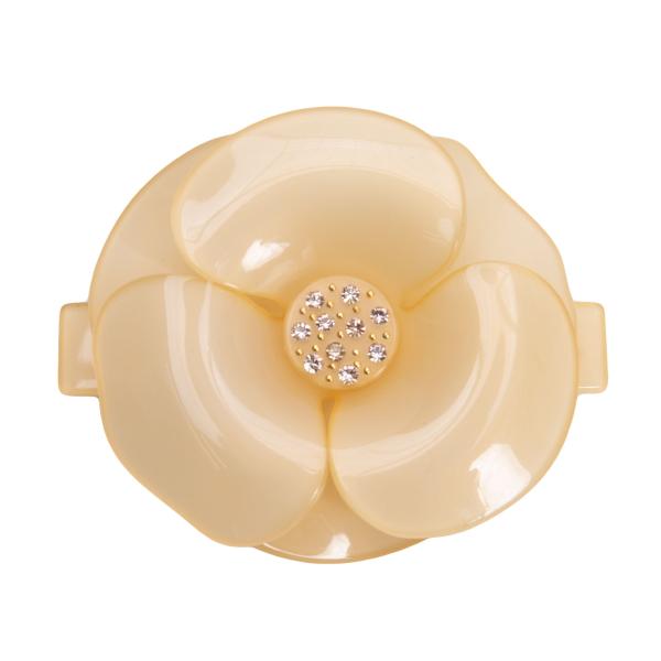 ALEXANDRE DE PARIS アレクサンドル ドゥ パリ カメリア フラワーヘアクリップ ベージュ6cm
