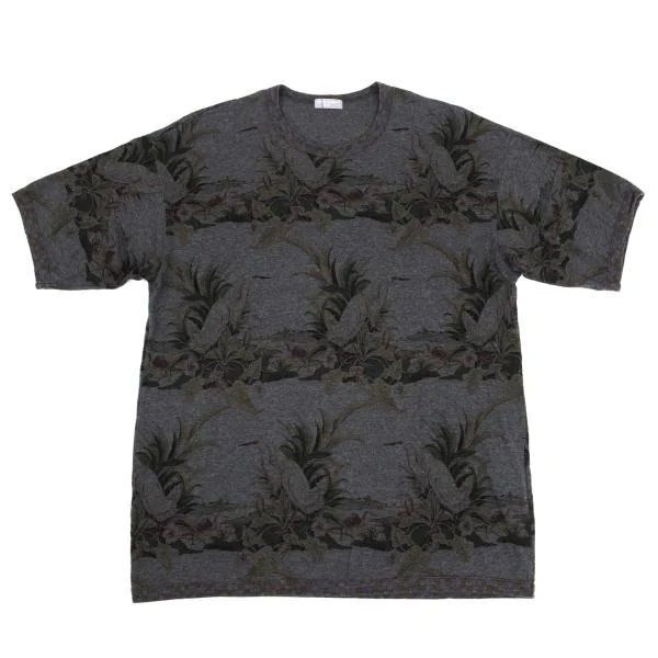 コムデギャルソン オムCOMME des GARCONS HOMME フローラルプリントTシャツ グレー他L位 K-158829_001