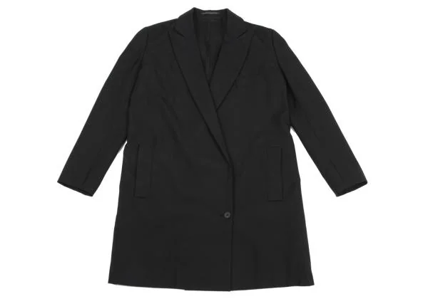 ヨウジヤマモト ファムYohji Yamamoto FEMME ウールサージロングジャケット 黒1 K-158841_002