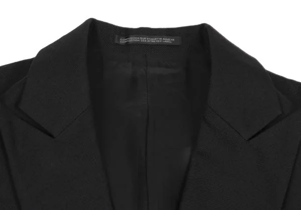 ヨウジヤマモト ファムYohji Yamamoto FEMME ウールサージロングジャケット 黒1 K-158841_004