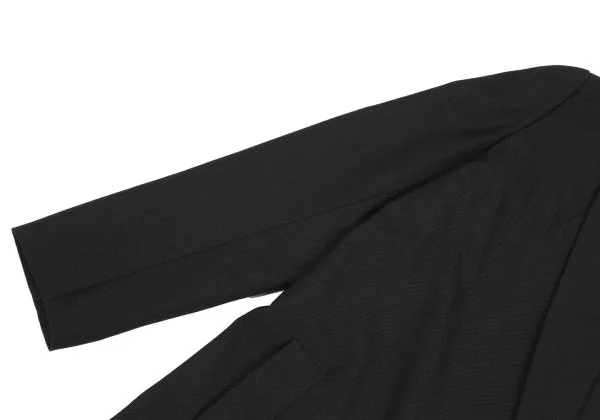 ヨウジヤマモト ファムYohji Yamamoto FEMME ウールサージロングジャケット 黒1 K-158841_006