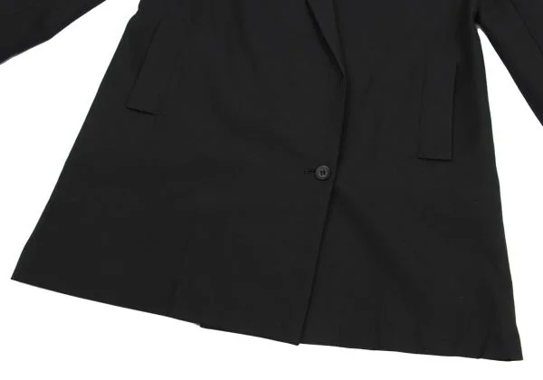 ヨウジヤマモト ファムYohji Yamamoto FEMME ウールサージロングジャケット 黒1 K-158841_008
