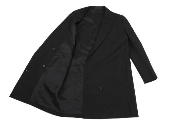 ヨウジヤマモト ファムYohji Yamamoto FEMME ウールサージロングジャケット 黒1 K-158841_011