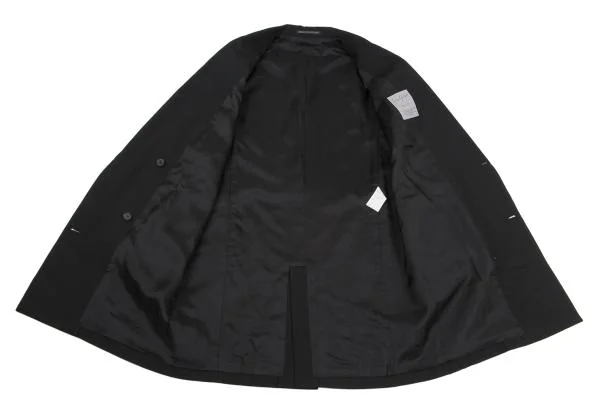 ヨウジヤマモト ファムYohji Yamamoto FEMME ウールサージロングジャケット 黒1 K-158841_012