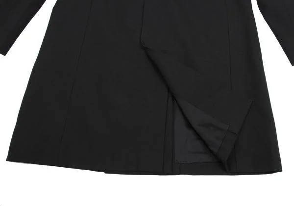 ヨウジヤマモト ファムYohji Yamamoto FEMME ウールサージロングジャケット 黒1 K-158841_014