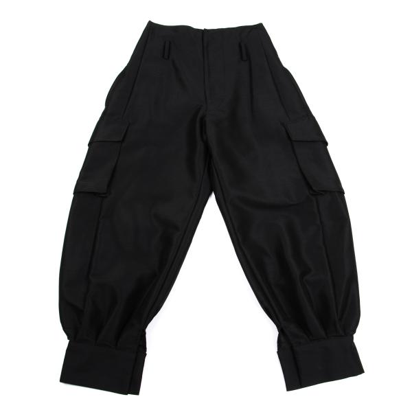 ヨウジヤマモト ファムYohji Yamamoto FEMME モヘヤシルクカーゴポケットパンツ 黒1
