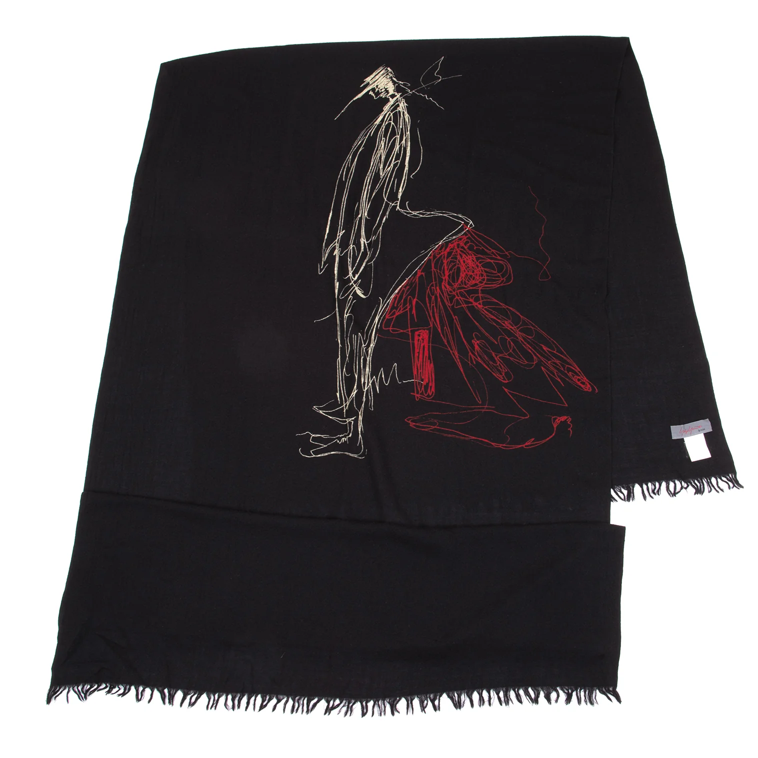 ヨウジヤマモトプールオム　新品　超大判ロゴストール 楽天市場】yohji yamamoto マフラー（マフラー・スカーフ