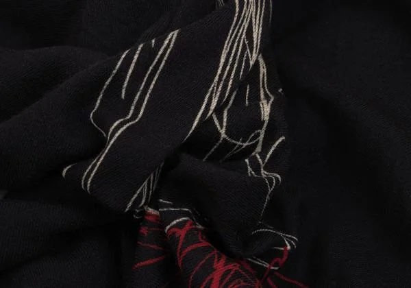Yohji Yamamoto NOIR Wool Graphic Print Stole K-158876_008