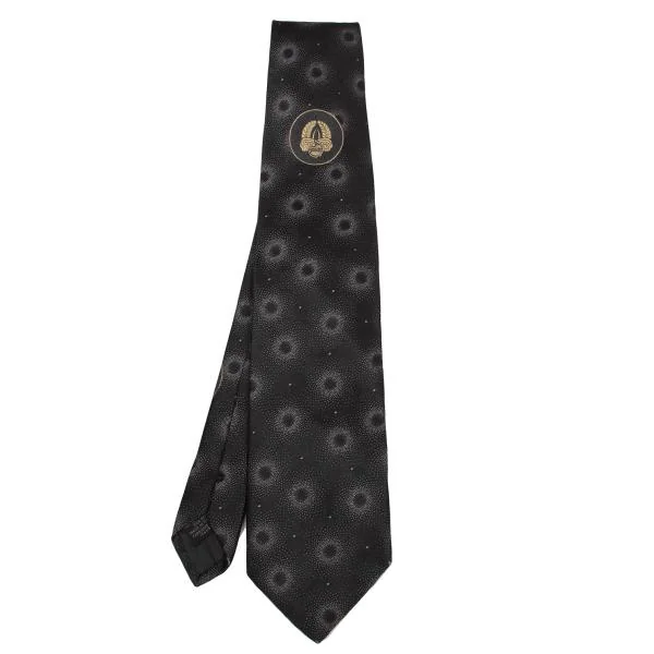 Jean Paul GAULTIER HOMME Dot Emblem Embroidered Tie Charcoal  K-158889_001