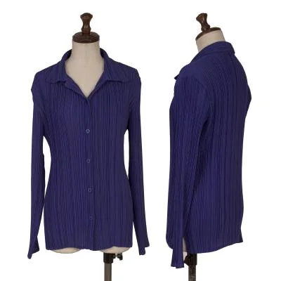 ISSEY MIYAKE Open Collar Pleats Shirt