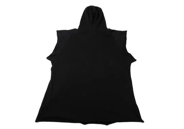 ワイズY's ラグラン半袖フーデッドコットン天竺チュニック 黒2 K-158920_009