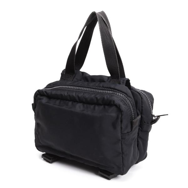 ワイズY's ナイロンダブルハンドバッグ 黒