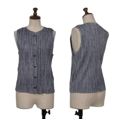 PLEATS PLEASE Gingham Check Print Vest