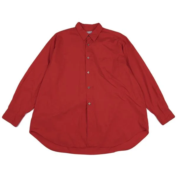 COMME des GARCONS HOMME Cotton Long Sleeve Shirt Red S-M K-159004_001